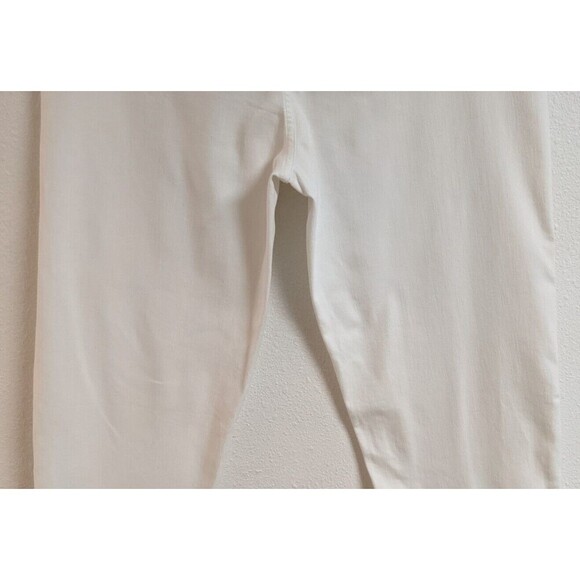 Wmn's J.JILL DENIM High Rise Cropped White Jeans Elastc Waist Size 16R - Picture 6 of 13